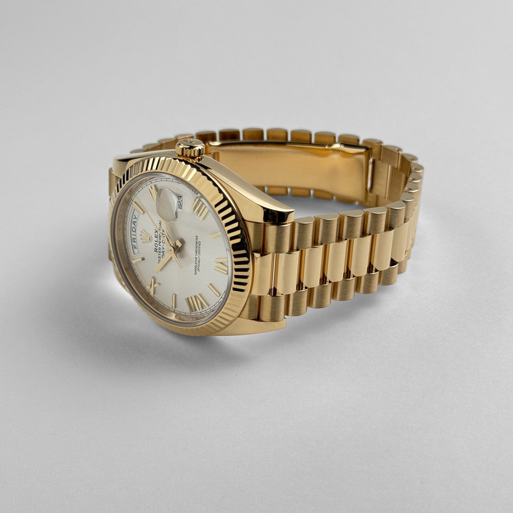 Rolex Day-Date 40 228238 Yellow Gold Silver Roman Numerals Dial