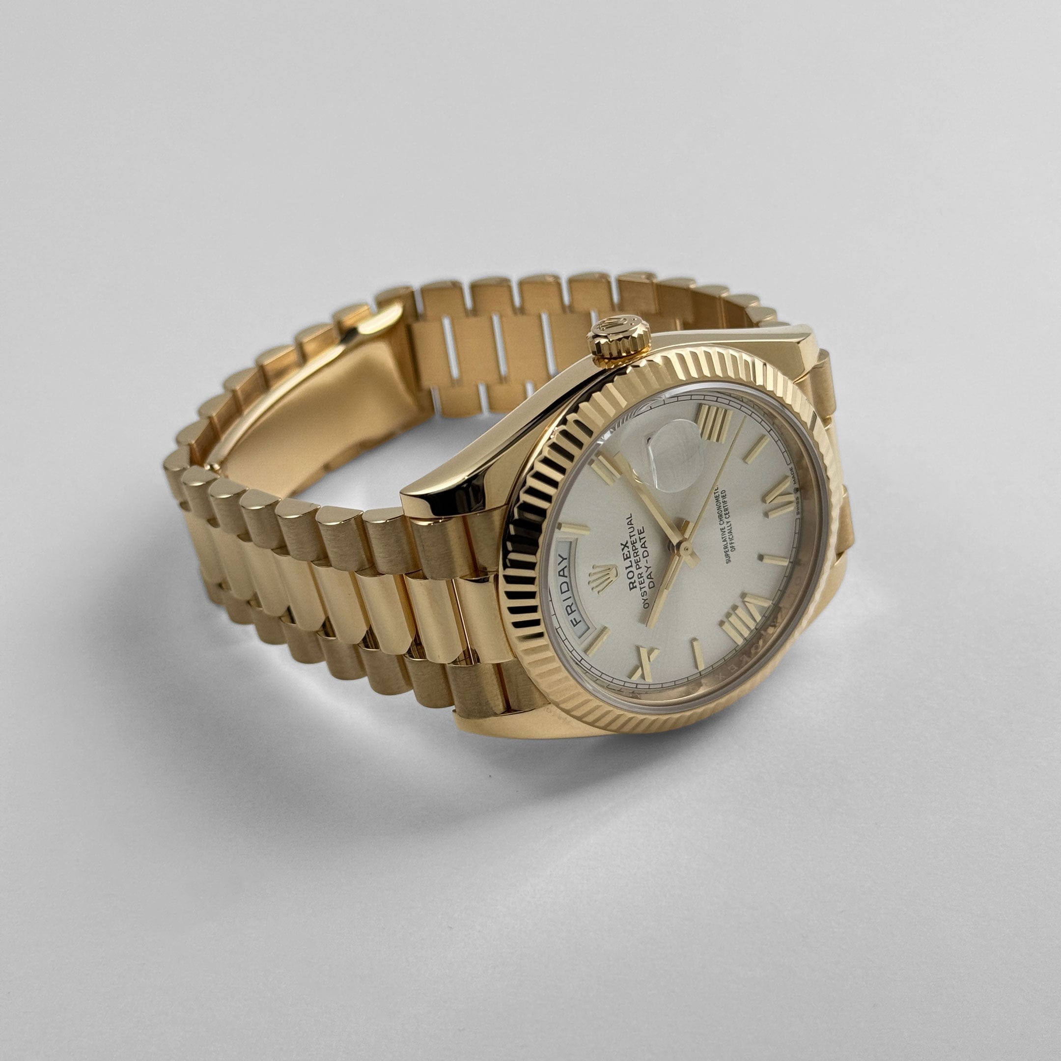 Rolex Day-Date 40 228238 Yellow Gold Silver Roman Numerals Dial