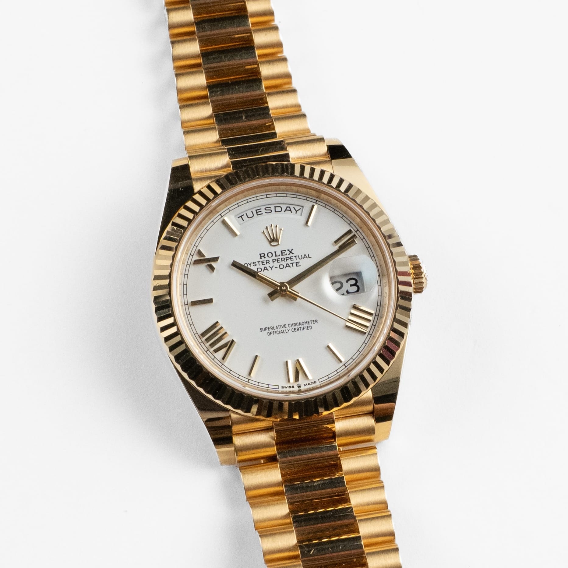 Rolex Day-Date 40 228238 Yellow Gold White Roman Numerals Dial (2025)