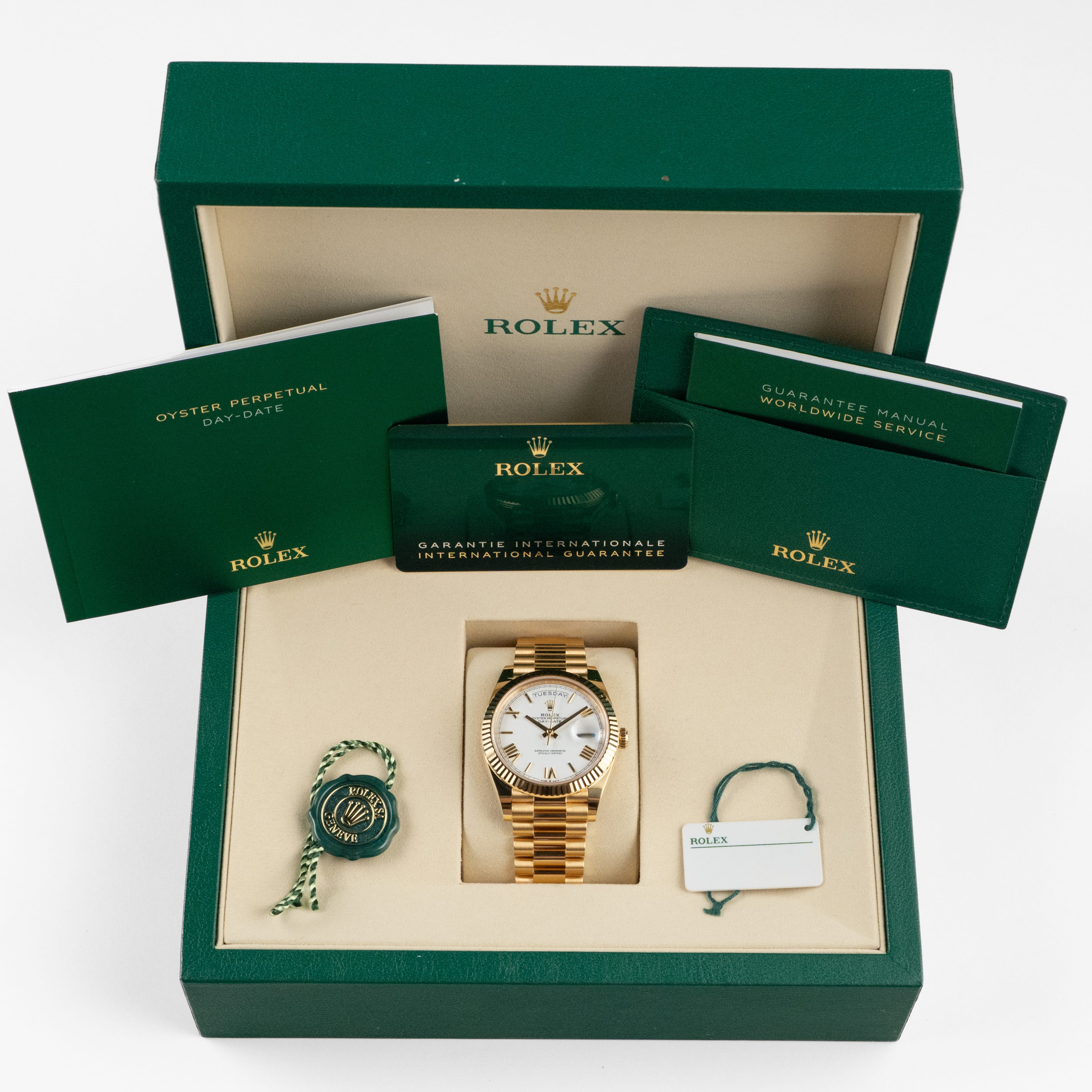 Rolex Day-Date 40 228238 Yellow Gold White Roman Numerals Dial (2025)