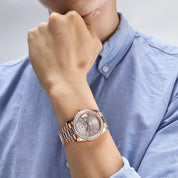 Rolex Day-Date 40 228345RBR Rose Gold Diamond Bezel Sundust Diamond Dial