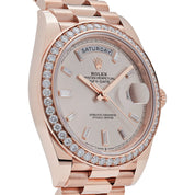 Rolex Day-Date 40 228345RBR Rose Gold Diamond Bezel Sundust Diamond Dial