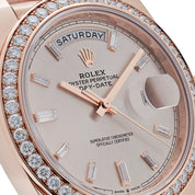 Rolex Day-Date 40 228345RBR Rose Gold Diamond Bezel Sundust Diamond Dial