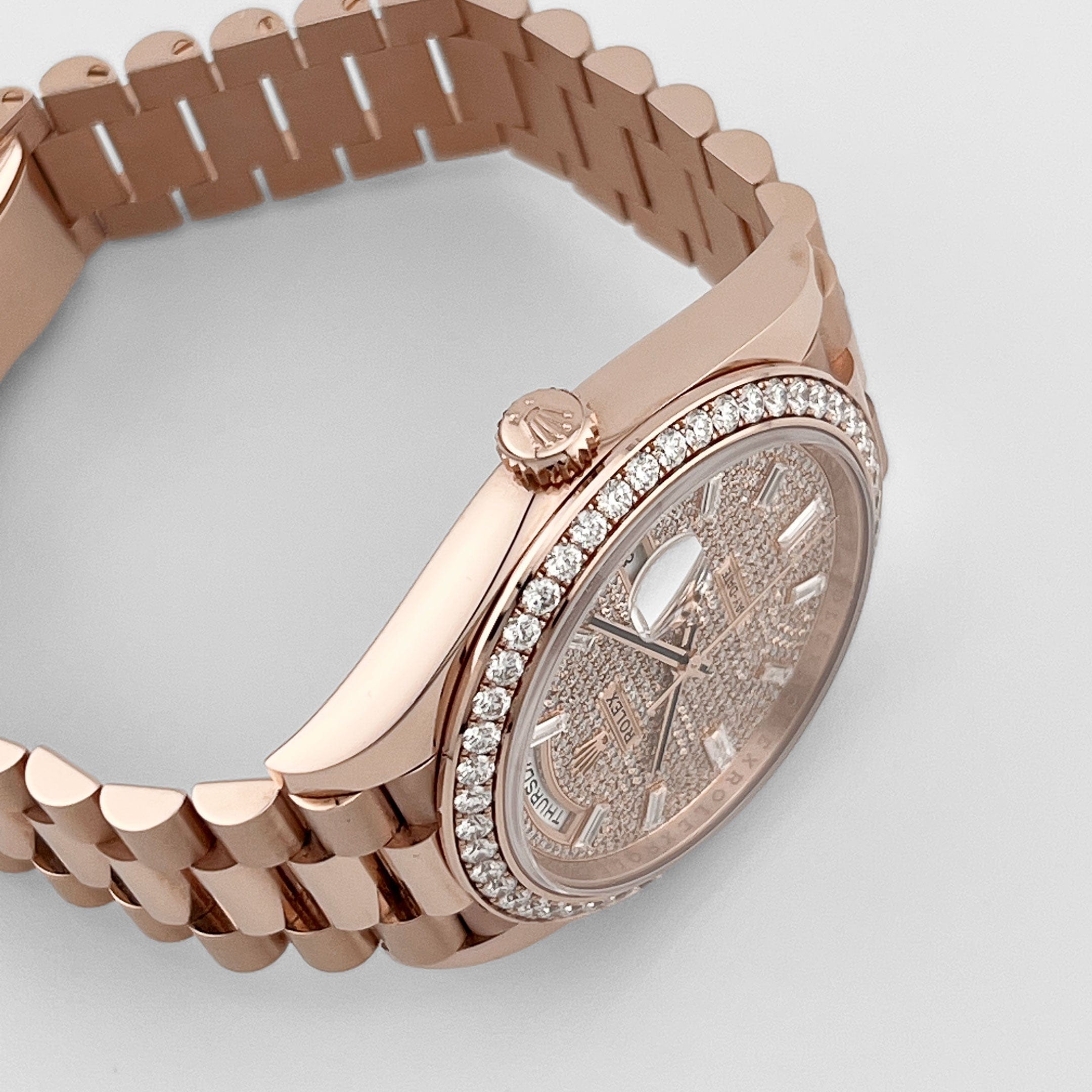 Rolex Day-Date 40 228345RBR Rose Gold Diamond-Paved Dial Diamond Bezel President (2024)