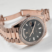 Rolex Day-Date 40 228345RBR Rose Gold Eisenkiesel Dial Diamond Bezel (2023)