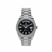 Rolex Day-Date 40 228349RBR White Gold Black Diamond Baguette Dial Diamond Bezel (2021)