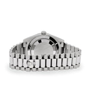 Rolex Day-Date 40 228349RBR White Gold Black Diamond Baguette Dial Diamond Bezel (2021)