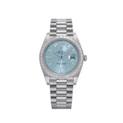Rolex Day-Date 40 228396TBR Platinum Diamond Bezel Ice Blue Diamond Dial (2017)