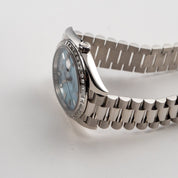 Rolex Day-Date 40 228396TBR Platinum Diamond Bezel Ice Blue Diamond Dial (2017)