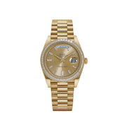 Rolex Day-Date 40 228398TBR Yellow Gold Champagne Diamond Baguette Dial and Bezel (2020)
