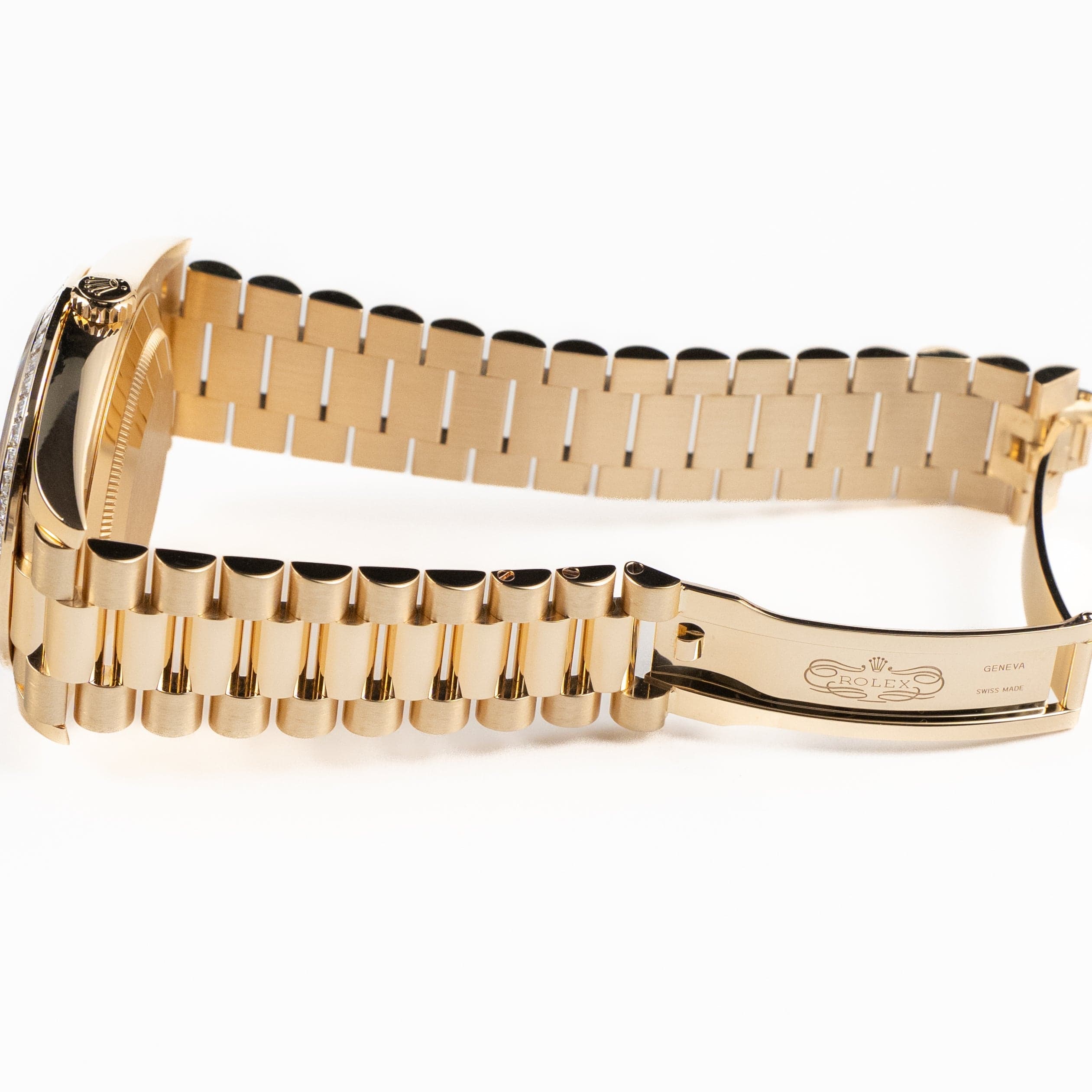 Rolex Day-Date 40 228398TBR Yellow Gold Champagne Diamond Baguette Dial Diamond Baguette Bezel (2020)