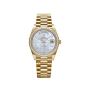 Rolex Day-Date 40 228398TBR Yellow Gold Mother of Pearl Diamond Baguette Dial and Bezel (2025)