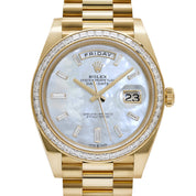 Rolex Day-Date 40 228398TBR Yellow Gold Mother of Pearl Diamond Baguette Dial and Bezel (2025)