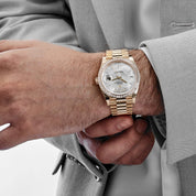 Rolex Day-Date 40 228398TBR Yellow Gold Mother of Pearl Diamond Baguette Dial and Bezel (2025)