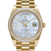Rolex Day-Date 40 228398TBR Yellow Gold Mother of Pearl Diamond Baguette Dial and Bezel (2025)