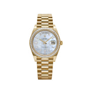 Rolex Day-Date 40 228398TBR Yellow Gold Mother of Pearl Diamond Baguette Dial and Bezel (2025)