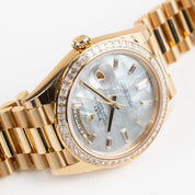 Rolex Day-Date 40 228398TBR Yellow Gold Mother of Pearl Diamond Baguette Dial and Bezel (2025)