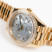 Rolex Day-Date 40 228398TBR Yellow Gold Mother of Pearl Diamond Baguette Dial and Bezel (2025)