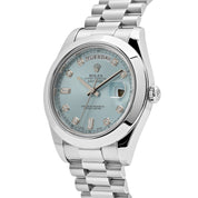 Rolex Day-Date II 218206 Platinum Blue Diamond Dial (2011)