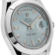 Rolex Day-Date II 218206 Platinum Blue Diamond Dial (2011)
