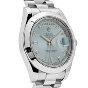 Rolex Day-Date II 218206 Platinum Blue Diamond Dial (2011)