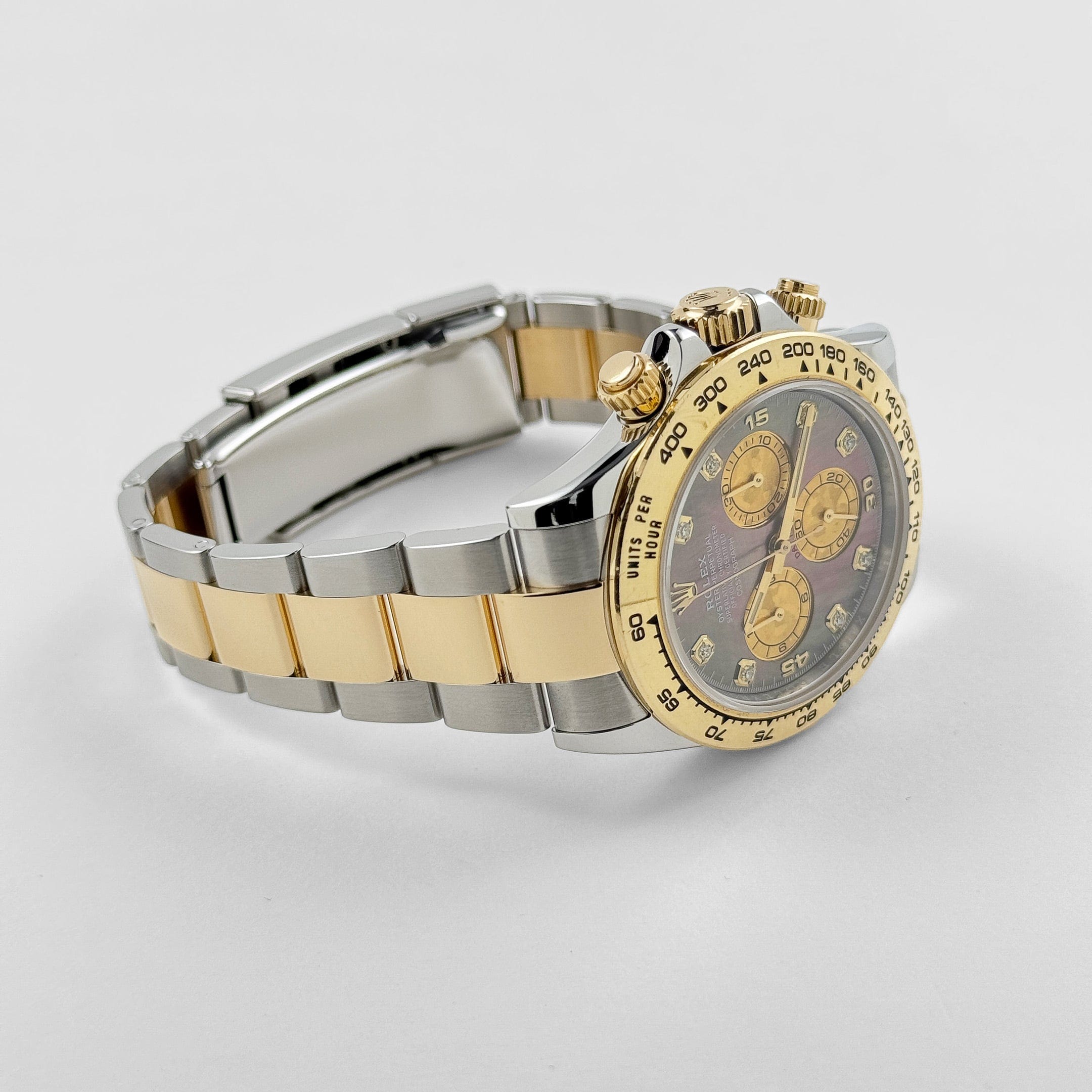 Rolex Daytona 116503 Yellow Gold Stainless Steel Black Mother of Pearl Diamond Dial