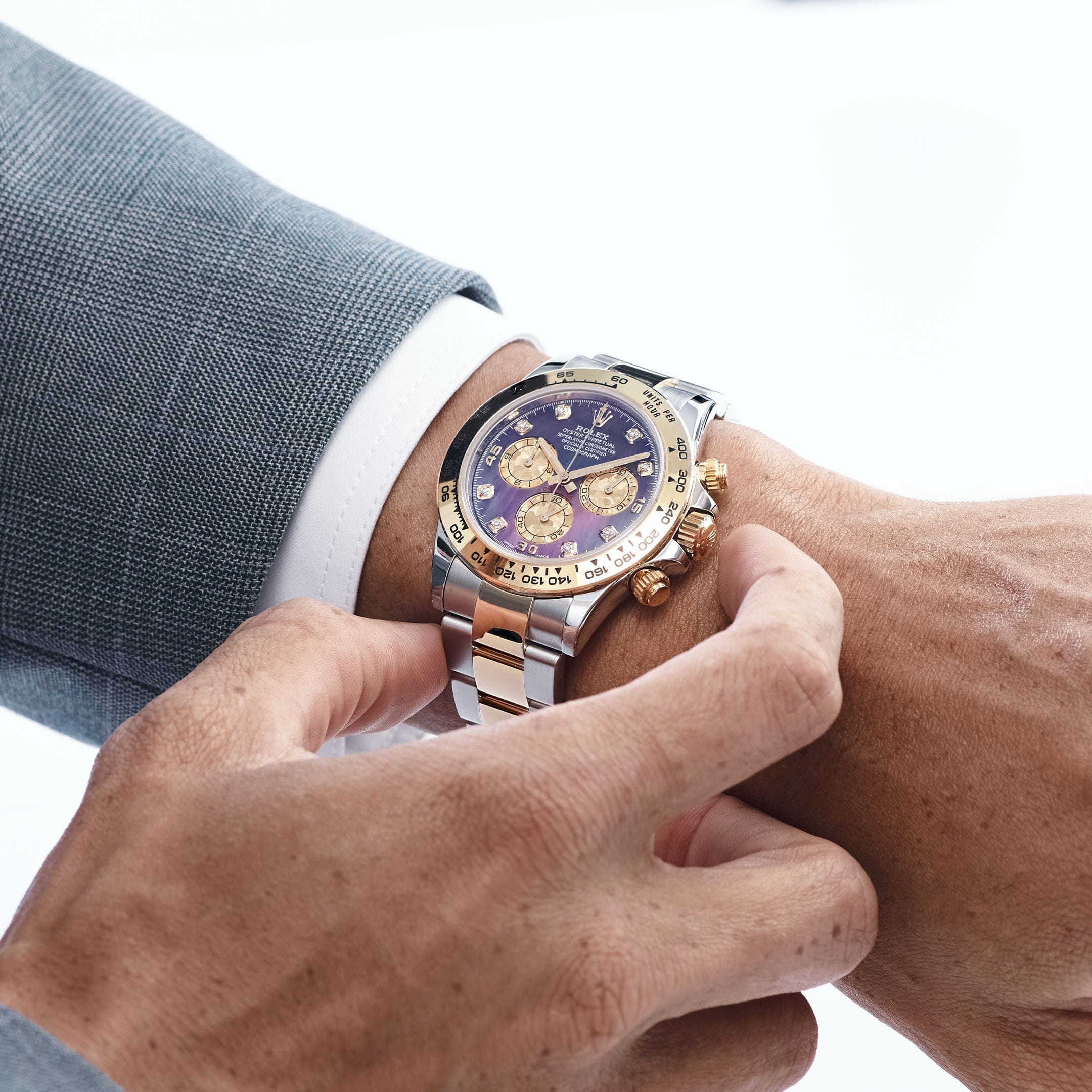 Rolex Daytona 116503 Yellow Gold Stainless Steel Black Mother of Pearl Diamond Dial