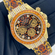 Rolex Daytona 116598SACO Yellow Gold 'Leopard' Diamond Dial Cognac Sapphire Bezel (2008)