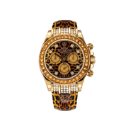 Rolex Daytona 116598SACO Yellow Gold 'Leopard' Diamond Dial Cognac Sapphire Bezel (2008)