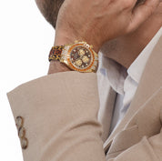 Rolex Daytona 116598SACO Yellow Gold 'Leopard' Diamond Dial Cognac Sapphire Bezel