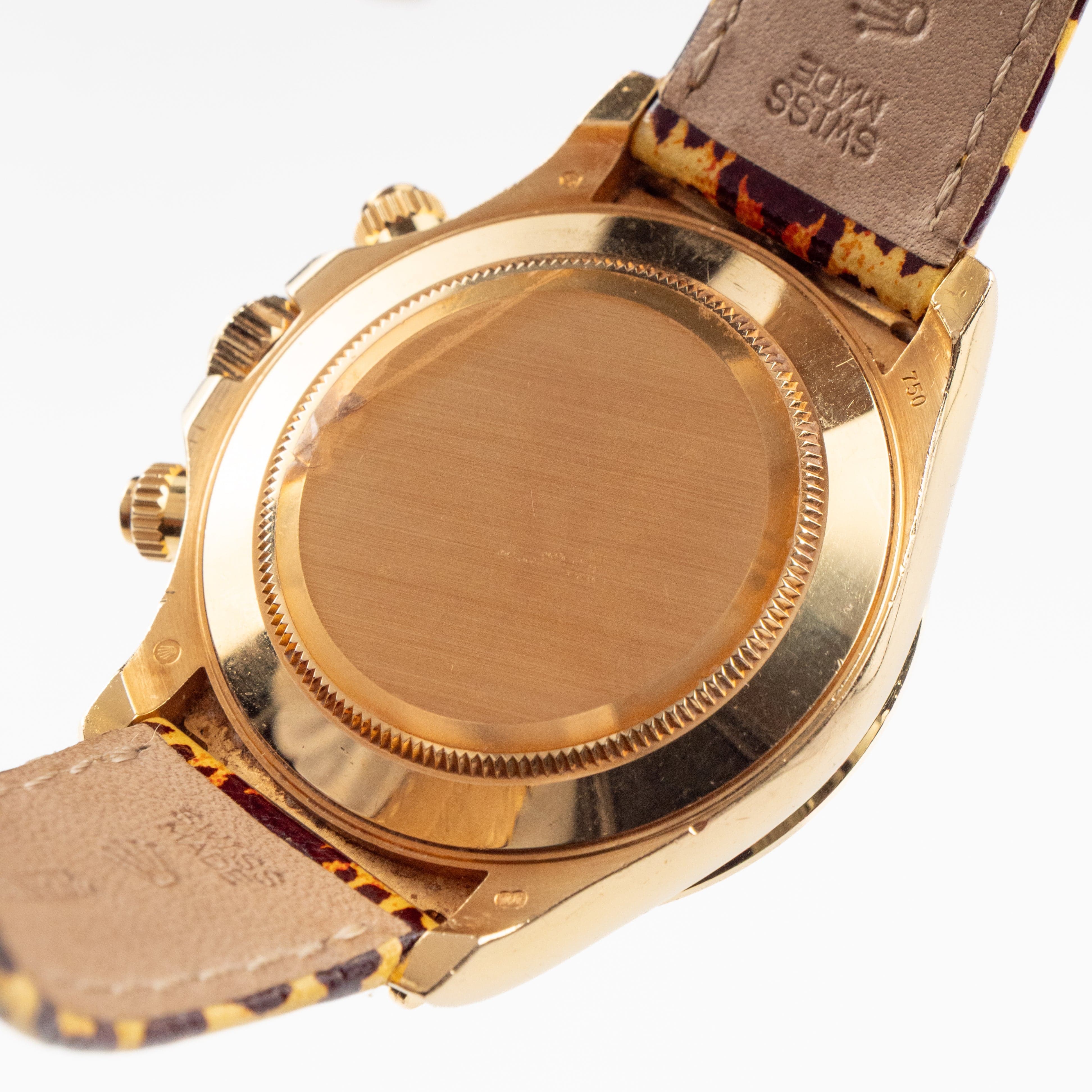 Rolex Daytona 116598SACO Yellow Gold 'Leopard' Diamond Dial Cognac Sapphire Bezel (2008)