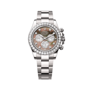Rolex Daytona 126579RBR White Gold Mother of Pearl Diamond Dial Diamond Bezel