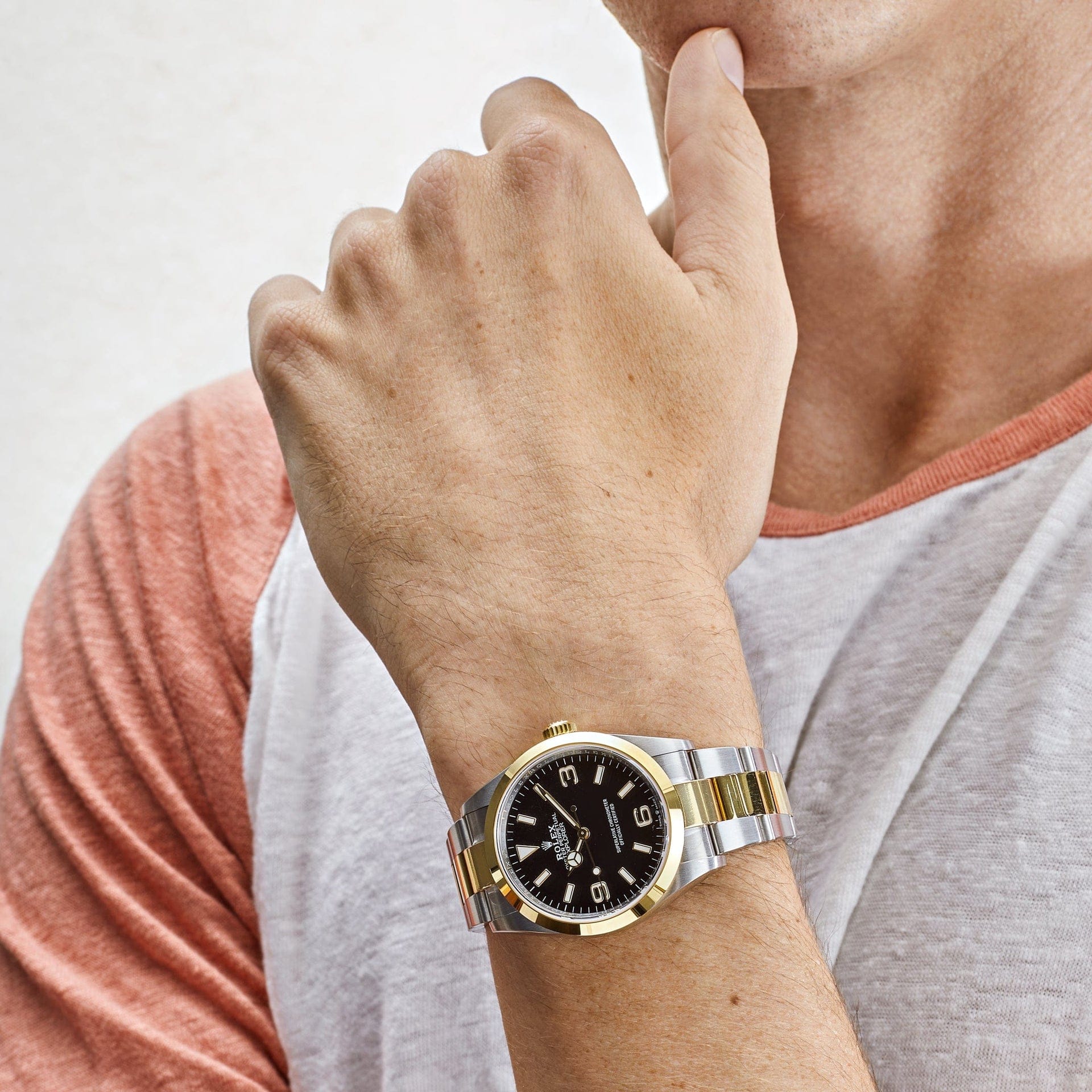 Rolex Explorer 124273 Yellow Gold Stainless Steel Black Dial