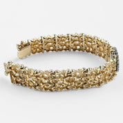 Rolex 'Ladies' Vintage Cocktail Watch 8300 Yellow Gold Champagne Dial Diamond Bezel Nugget Filigree Style Mesh Bracelet