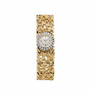 Rolex 'Ladies' Vintage Cocktail Watch 8300 Yellow Gold Champagne Dial Diamond Bezel Nugget Filigree Style Mesh Bracelet