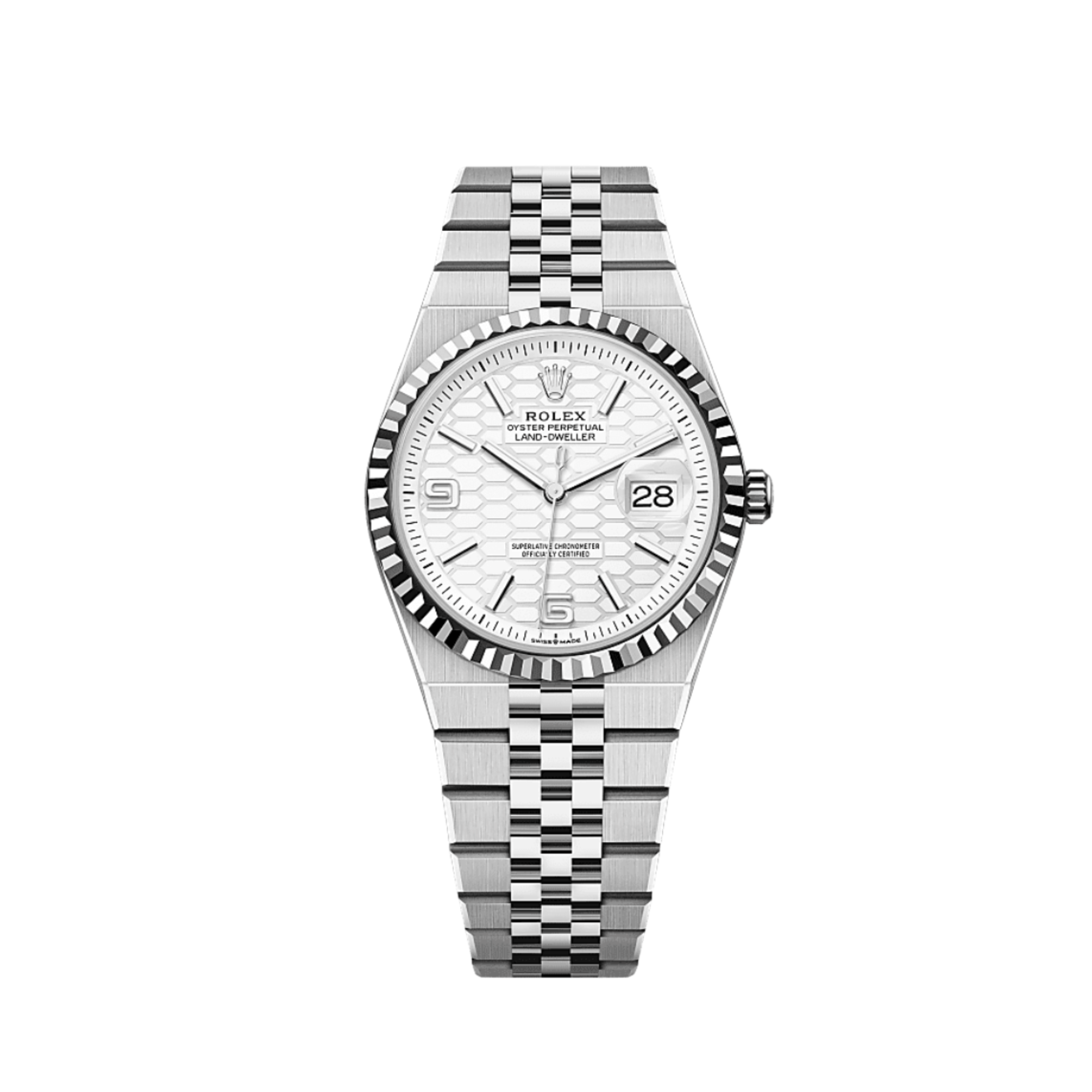 Rolex Land-Dweller 127234  Stainless Steel White Gold Intense White Dial (2025)