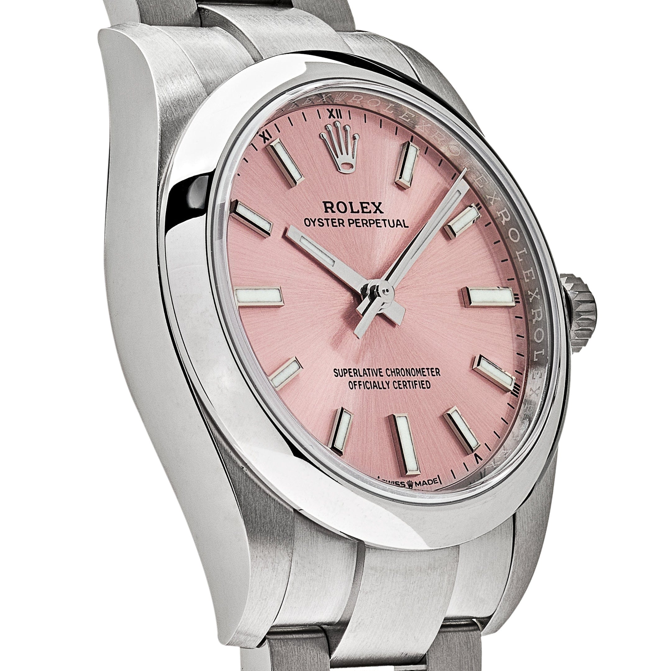 Luxury Watch Rolex Oyster Perpetual Ladies' Pink Dial 34mm 124200 Wrist Aficionado