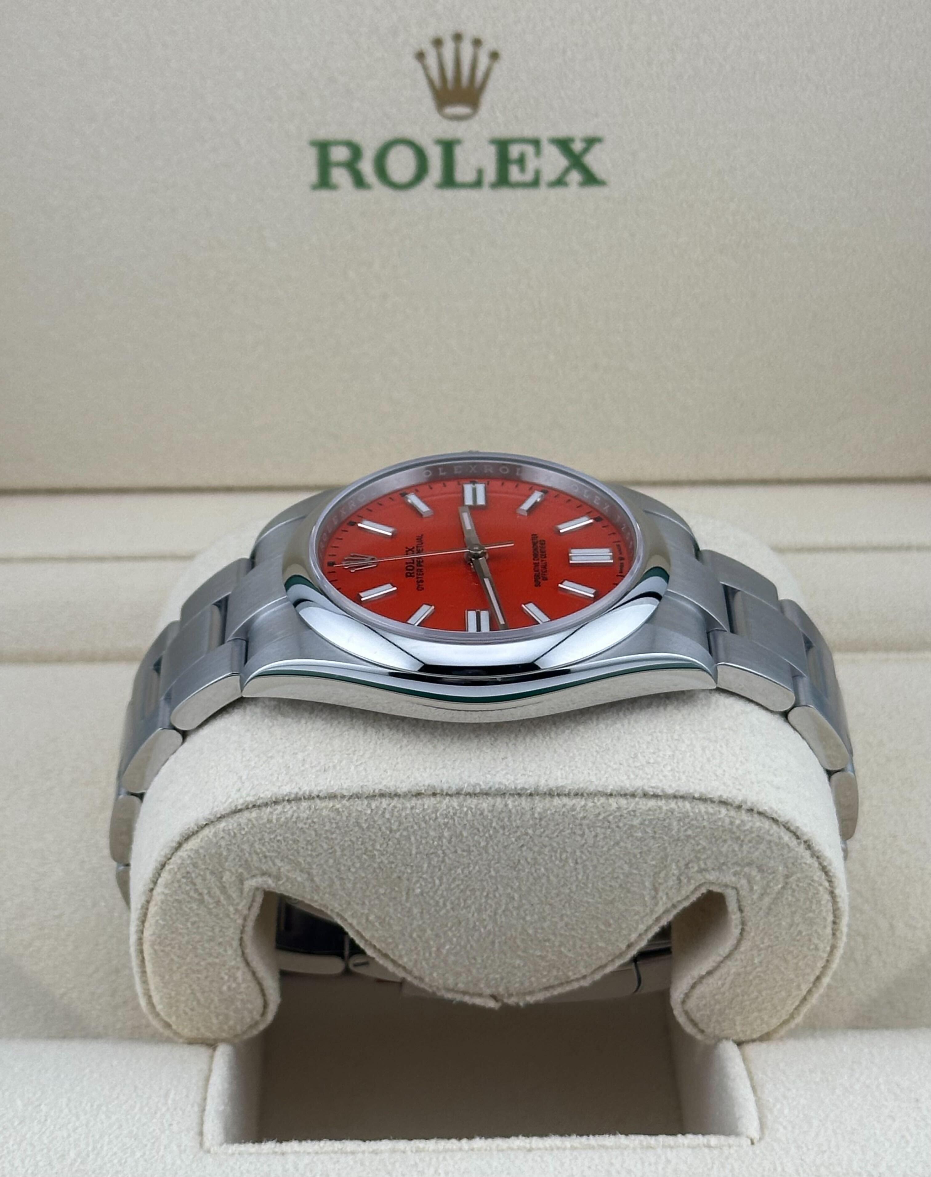 Rolex Oyster Perpetual 124300 Domed Bezel Red Dial (2021)