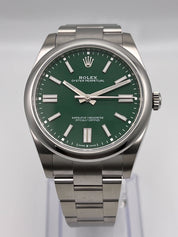 Rolex Oyster Perpetual 41 Green Dial 124300 Wrist Aficionado