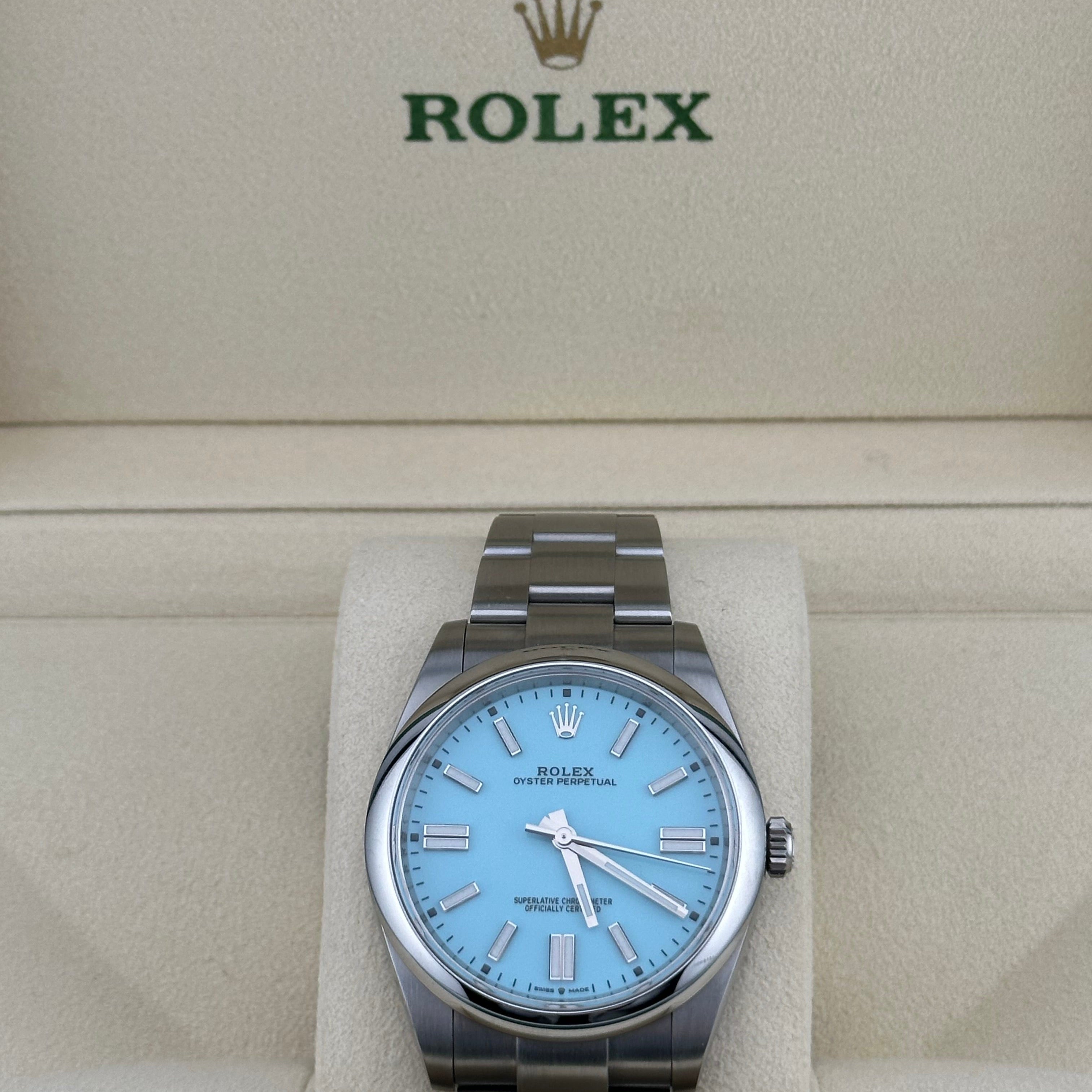 Rolex Oyster Perpetual 124300 Stainless Steel "Tiffany Blue" Turquoise Dial