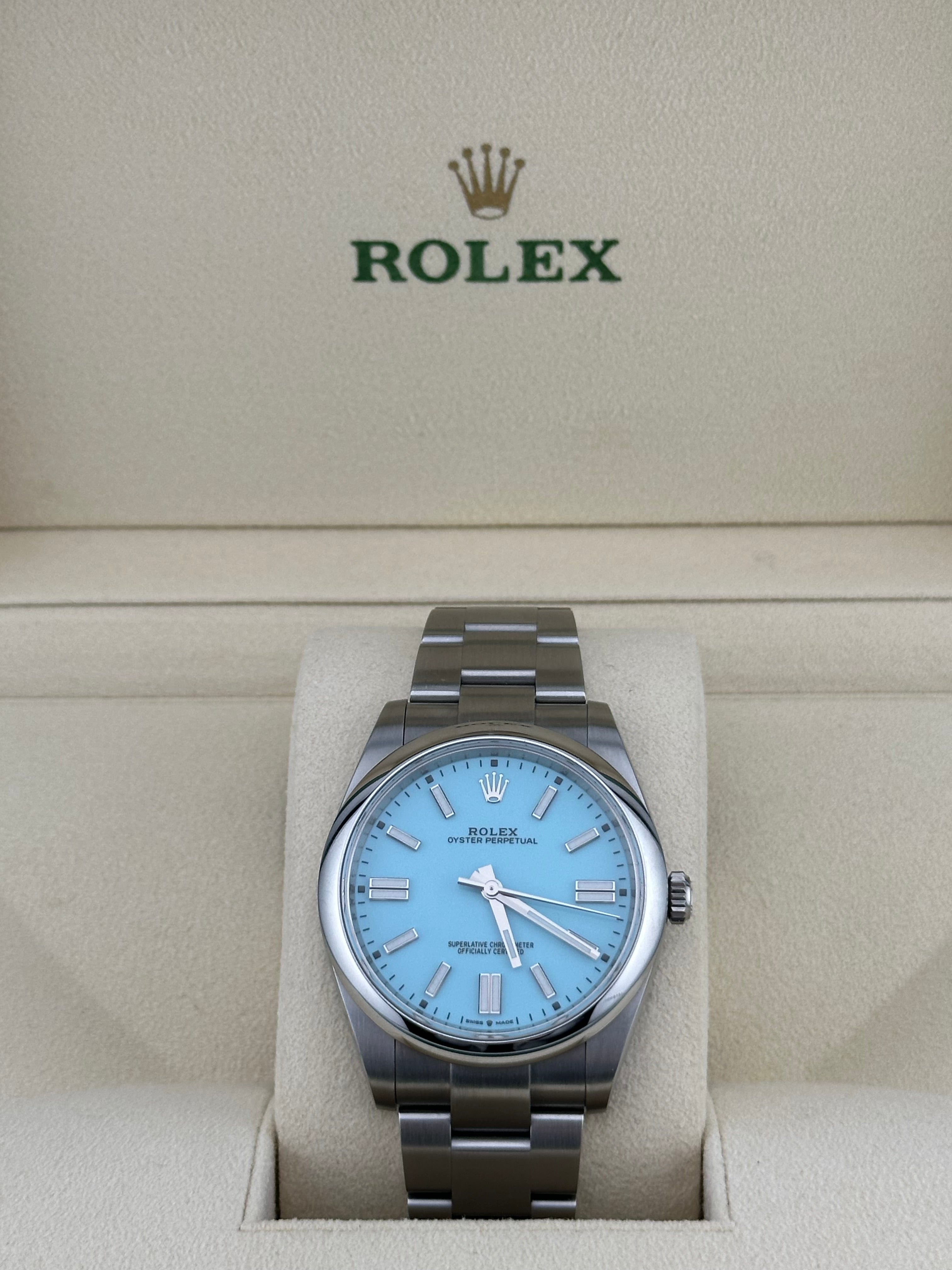 Rolex Oyster Perpetual 124300 Stainless Steel "Tiffany Blue" Turquoise Dial