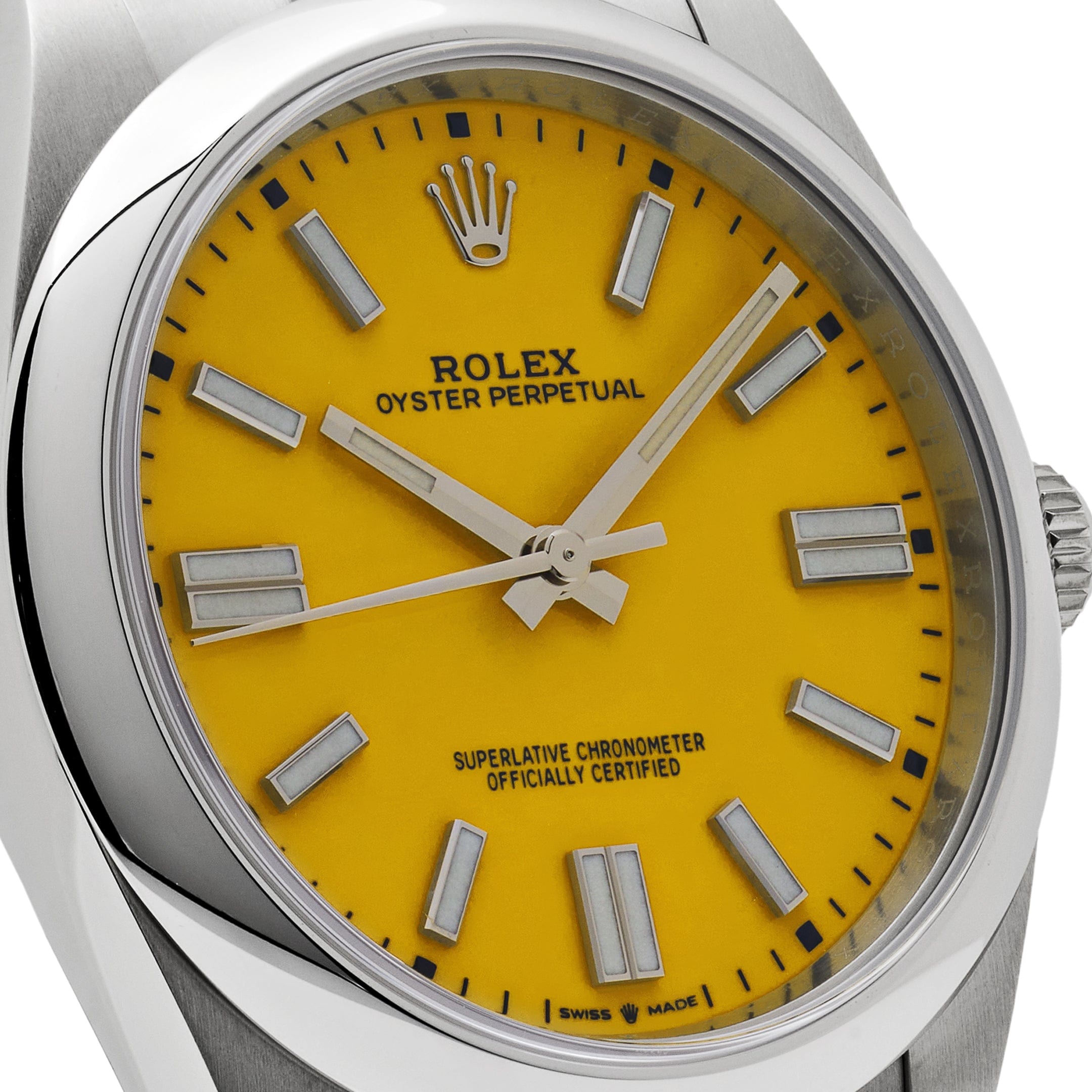 Rolex Oyster Perpetual 124300 Stainless Steel Yellow Dial