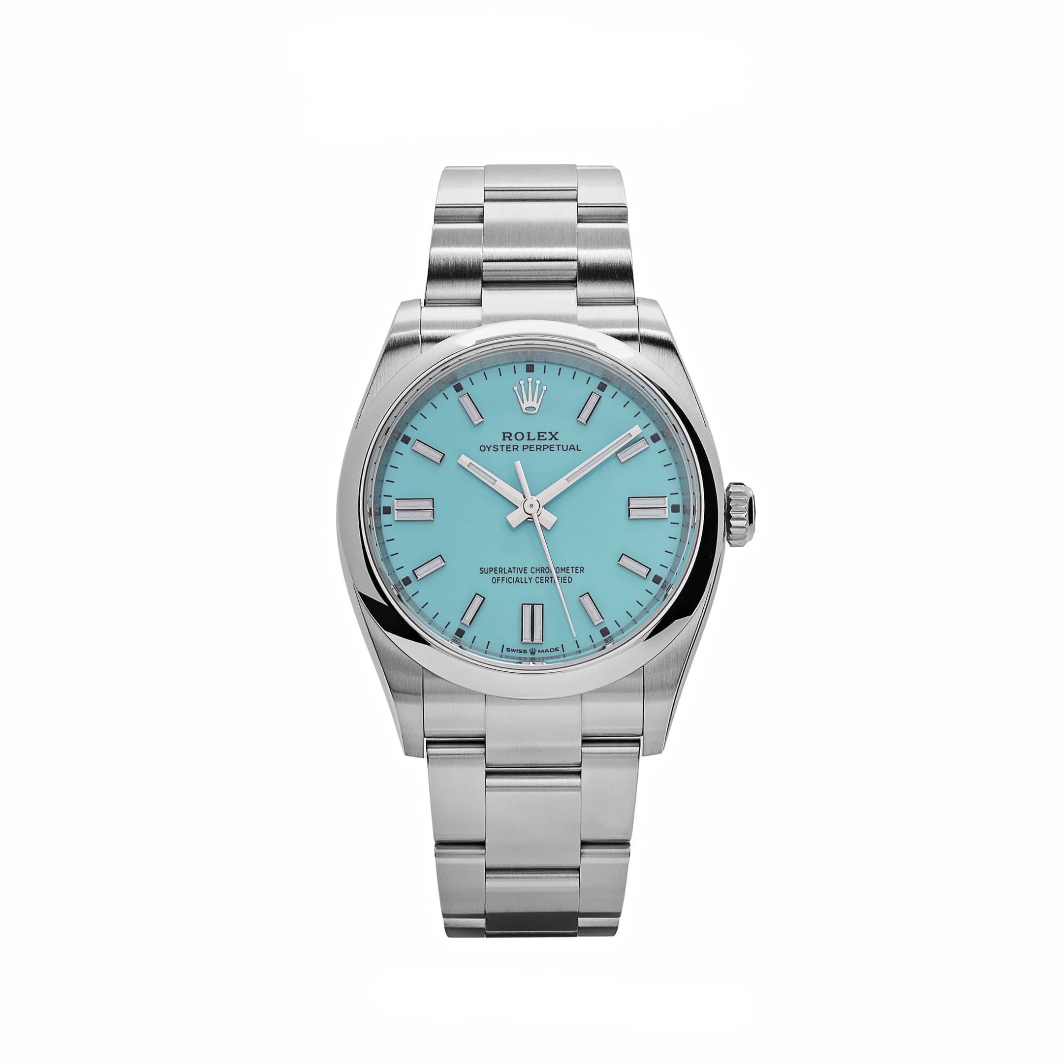 Rolex Oyster Perpetual 126000 Stainless Steel Baby Blue Dial