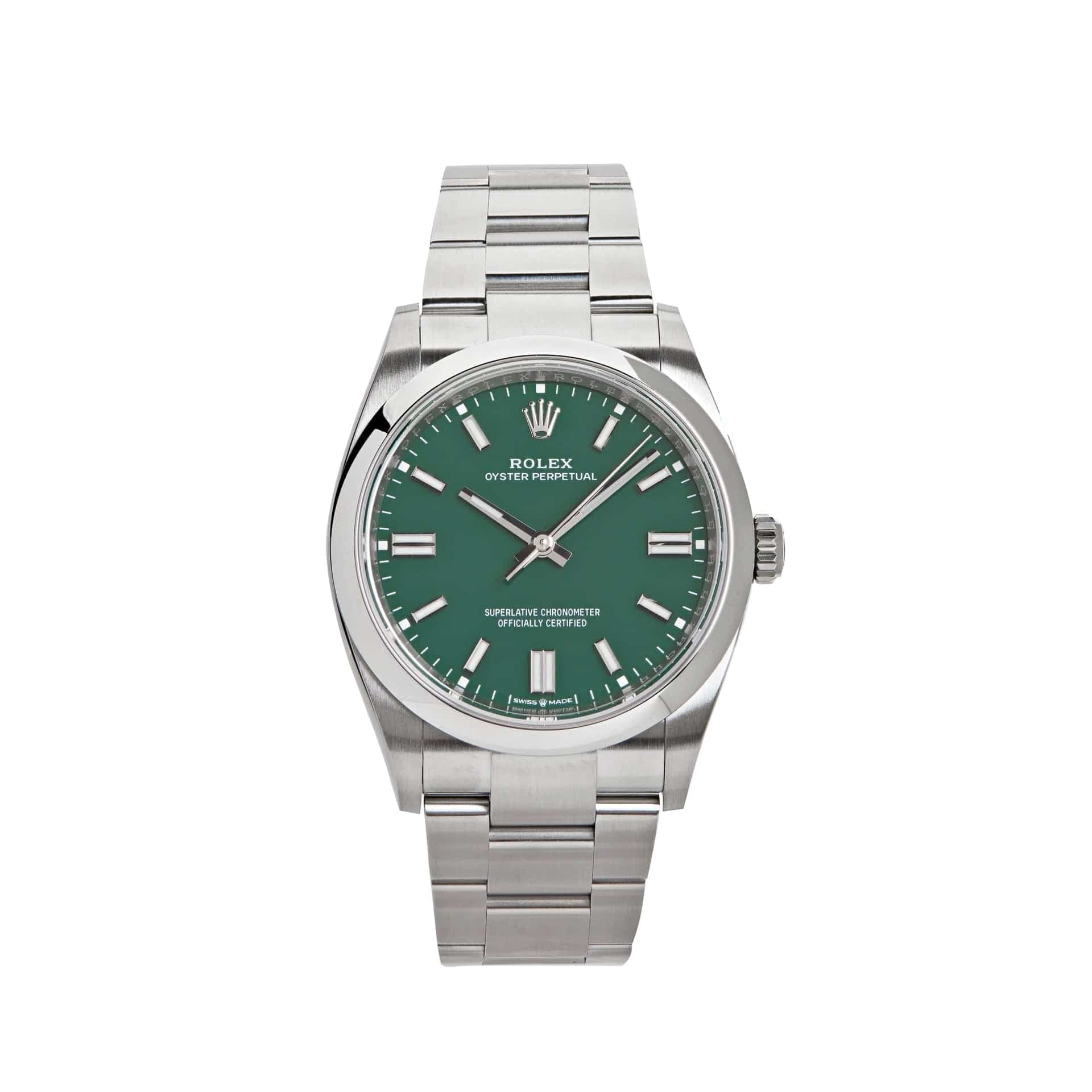 Rolex Oyster Perpetual 126000 Stainless Steel Green Dial (2023)