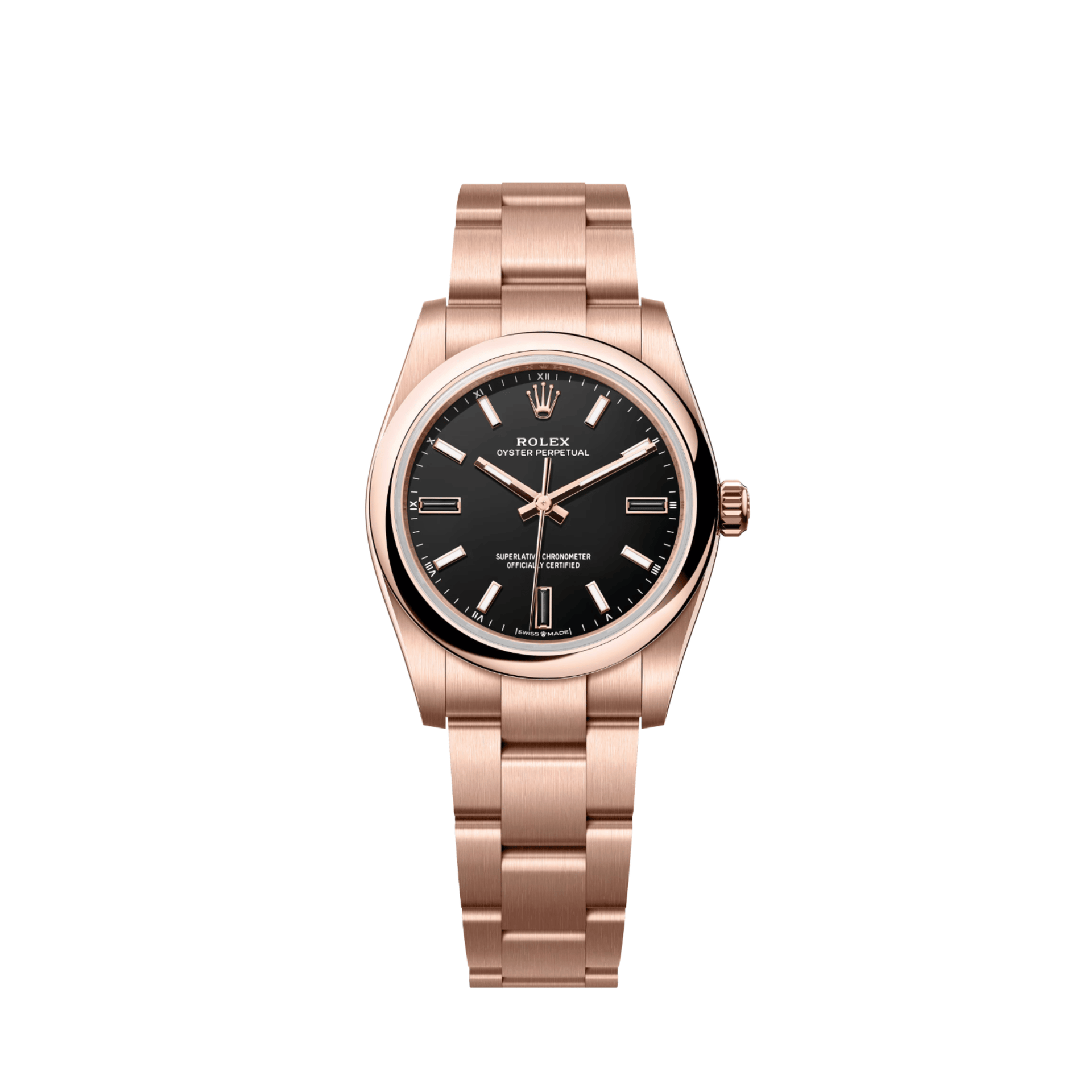 Rolex Oyster Perpetual 34 124205 Rose Gold Black Dial (2026)