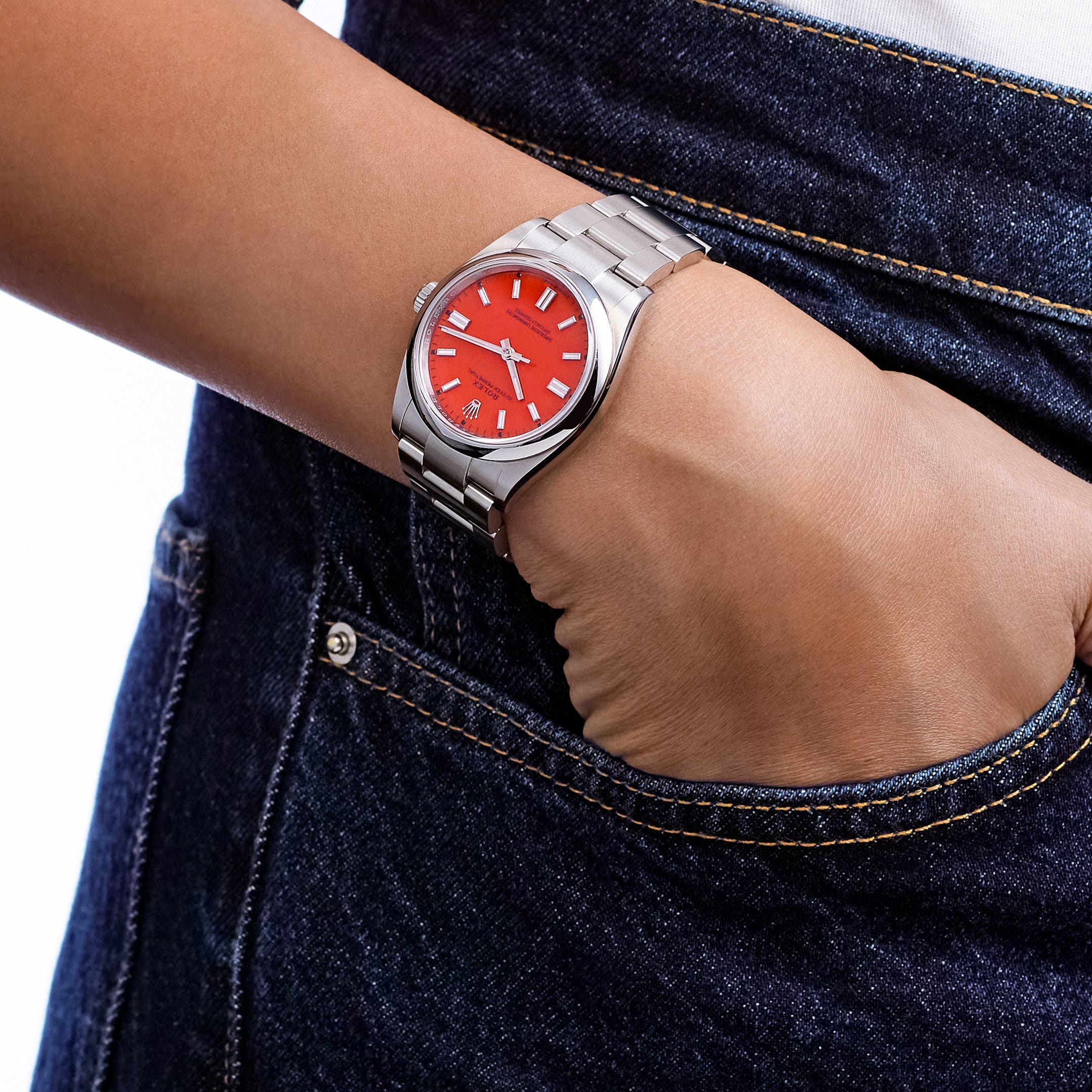 Rolex Oyster Perpetual 36 126000 Stainless Steel Coral Red Dial (2020)