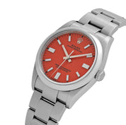 Rolex Oyster Perpetual 36 126000 Stainless Steel Coral Red Dial