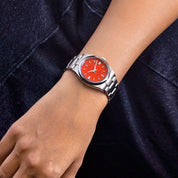 Rolex Oyster Perpetual 36 126000 Stainless Steel Coral Red Dial