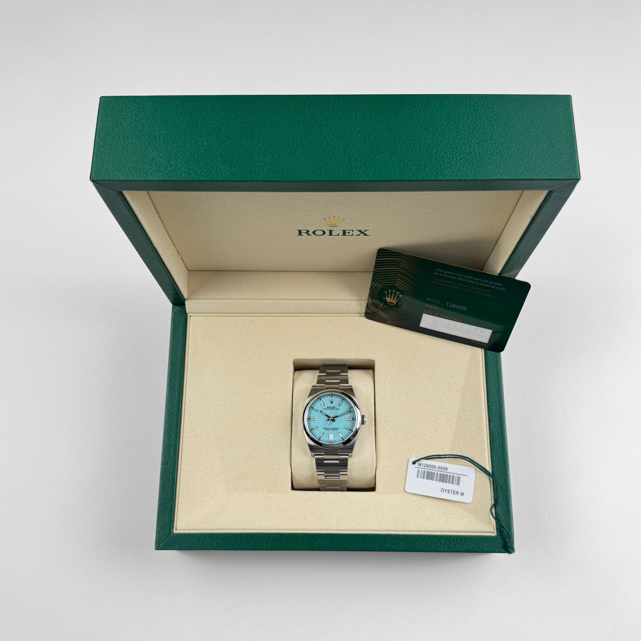 Rolex Oyster Perpetual 36 126000 Stainless Steel Turquoise Dial (2025)