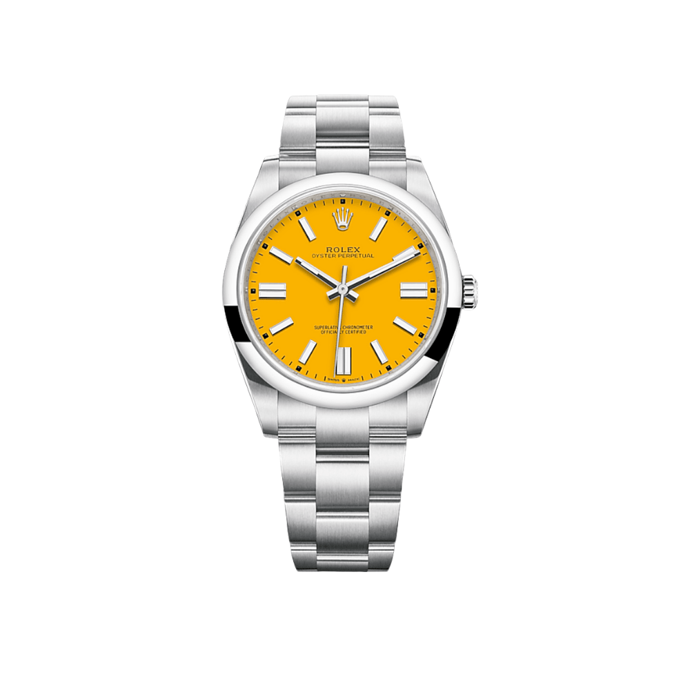 Luxury Watch Rolex Oyster Perpetual 36mm Steel Yellow Dial 126000 Wrist Aficionado